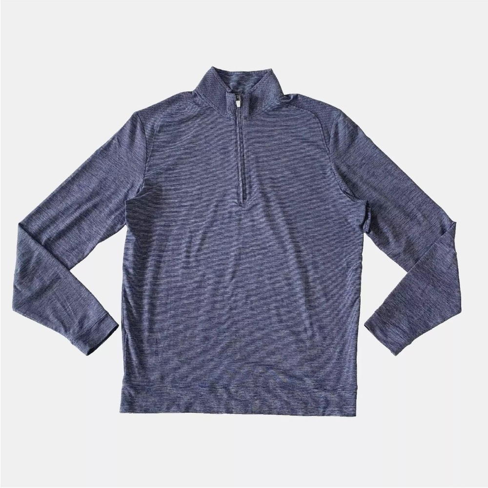 Johnnie-O Vaughn Striped PREP-Formance 1/4 Zip Pullover Mens S in Twilight Blue - Picture 3 of 10